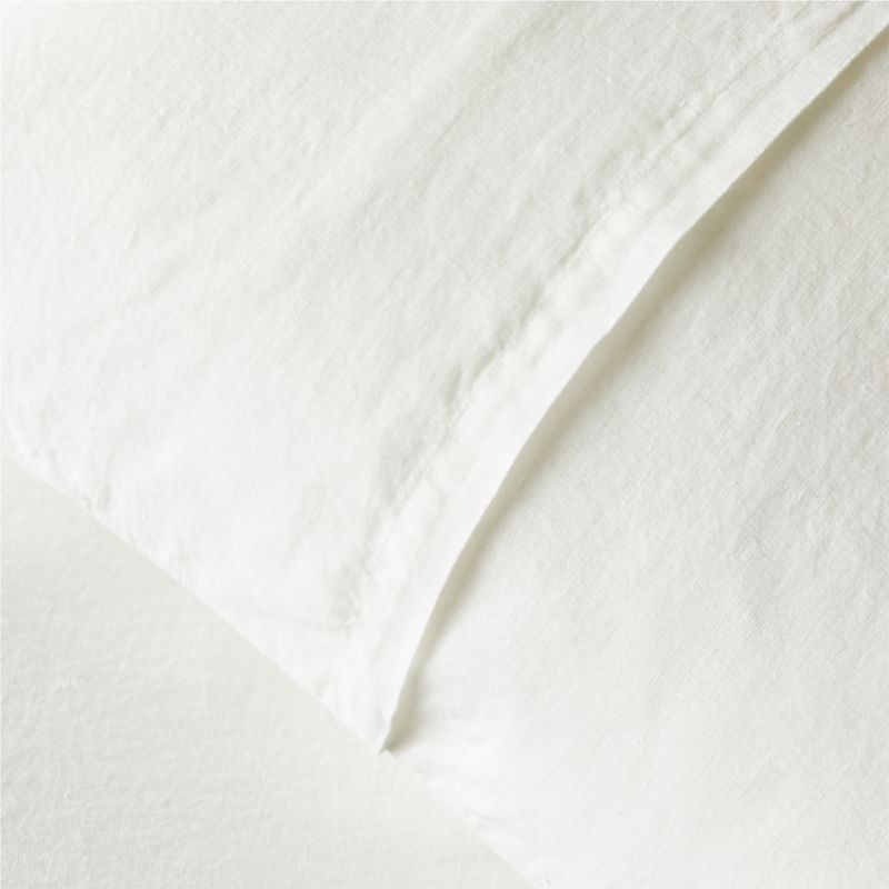 Border EUROPEAN FLAXCertified Linen White and Black Euro Pillow Shams