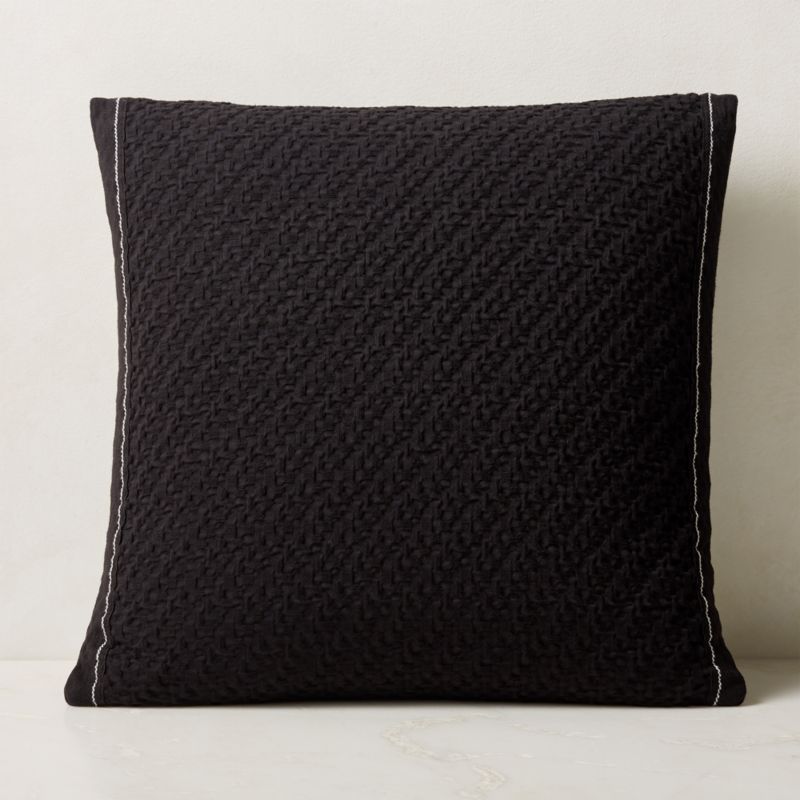 Evora Black Throw Pillow 23" CB2