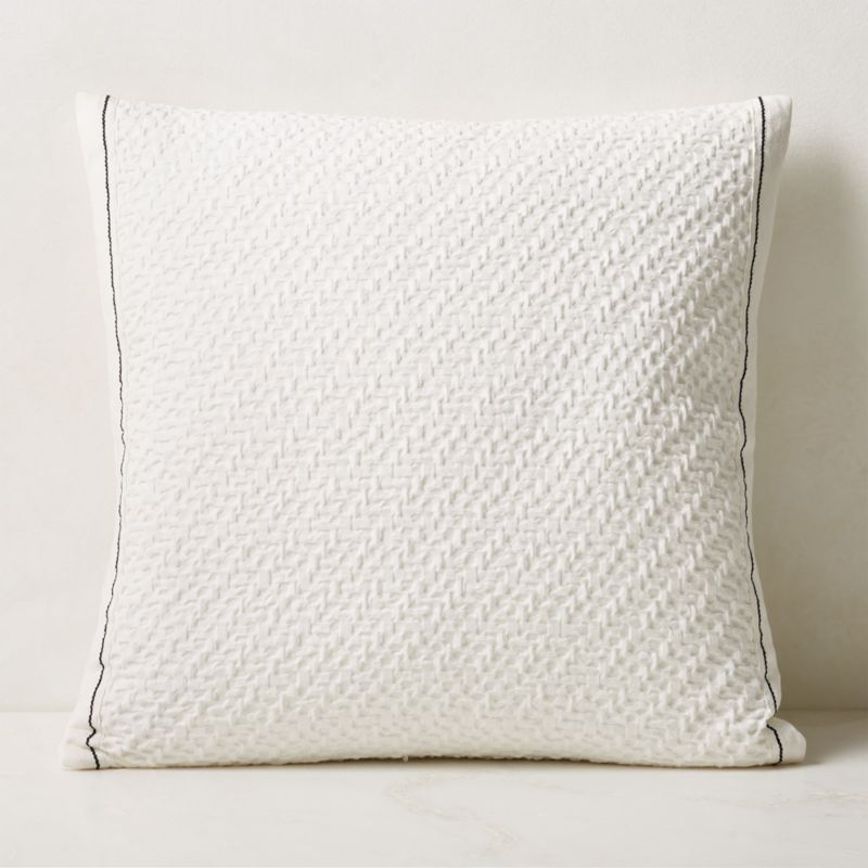 Evora White Modern Throw Pillow with DownAlternative Insert 23