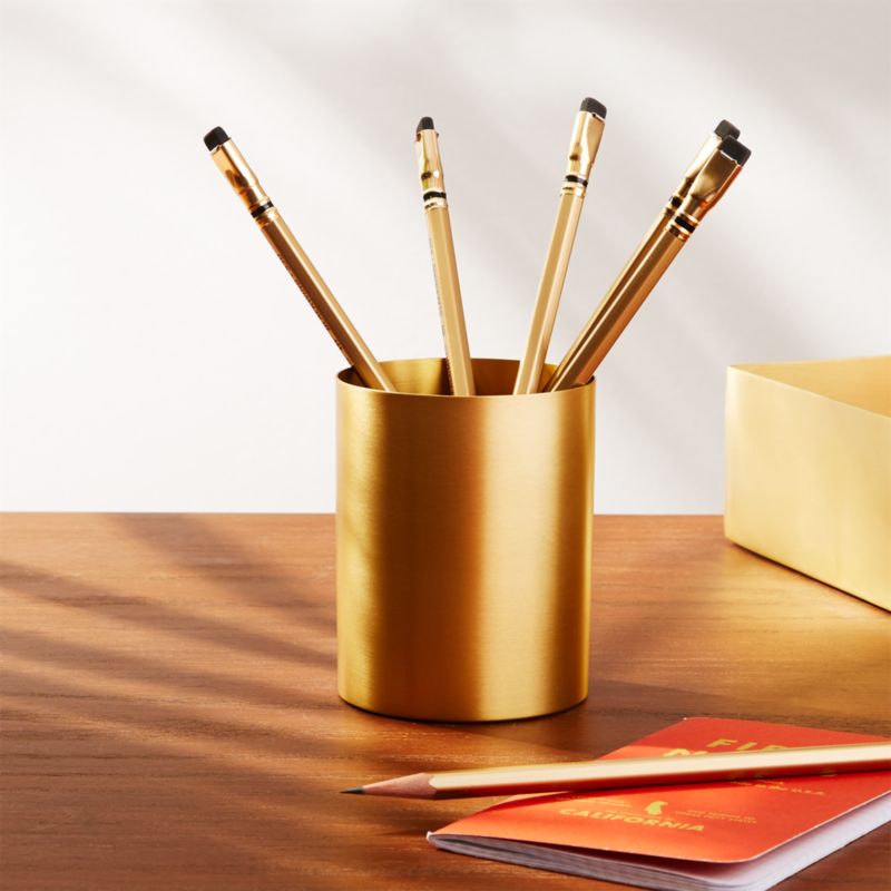 Studio Solid Brass Pencil Cup + Reviews CB2