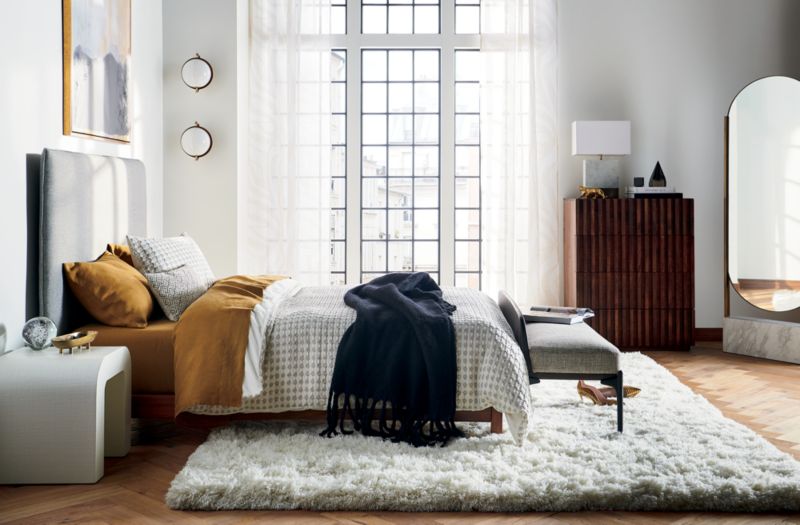 Estela Grey and White Organic Cotton Duvet Cover Full/Queen + Reviews