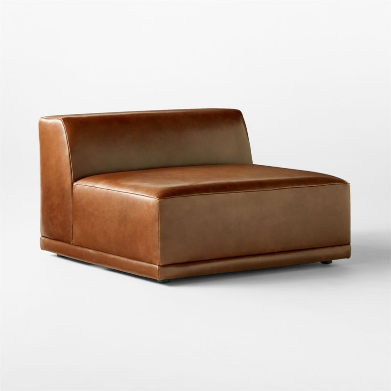 Faible Brown Leather Armless Chair CB2