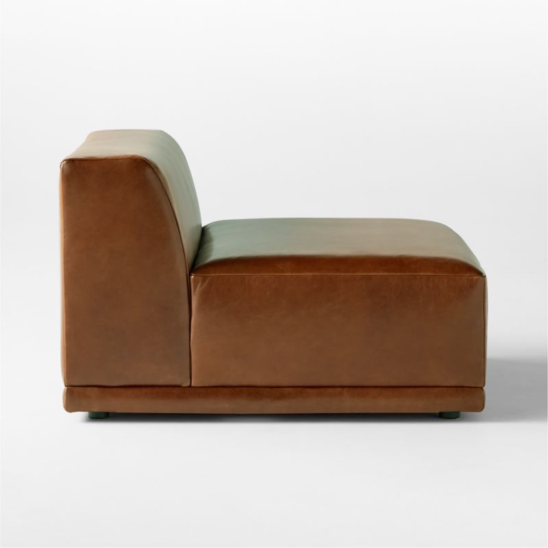 Faible Brown Leather Armless Chair CB2