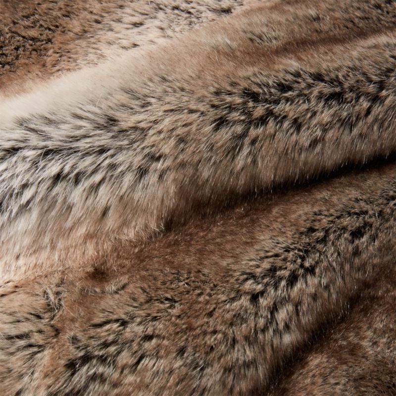 Light Grey Faux Fur Throw Blanket + Reviews CB2