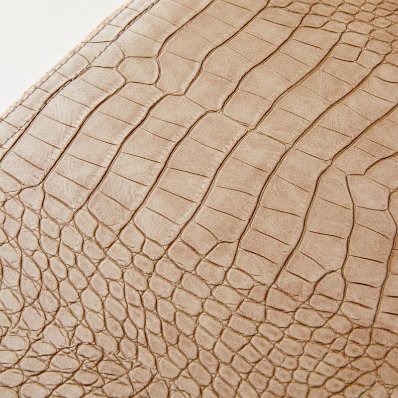 Modern Taupe Faux Crocodile Leather Placemat + Reviews CB2