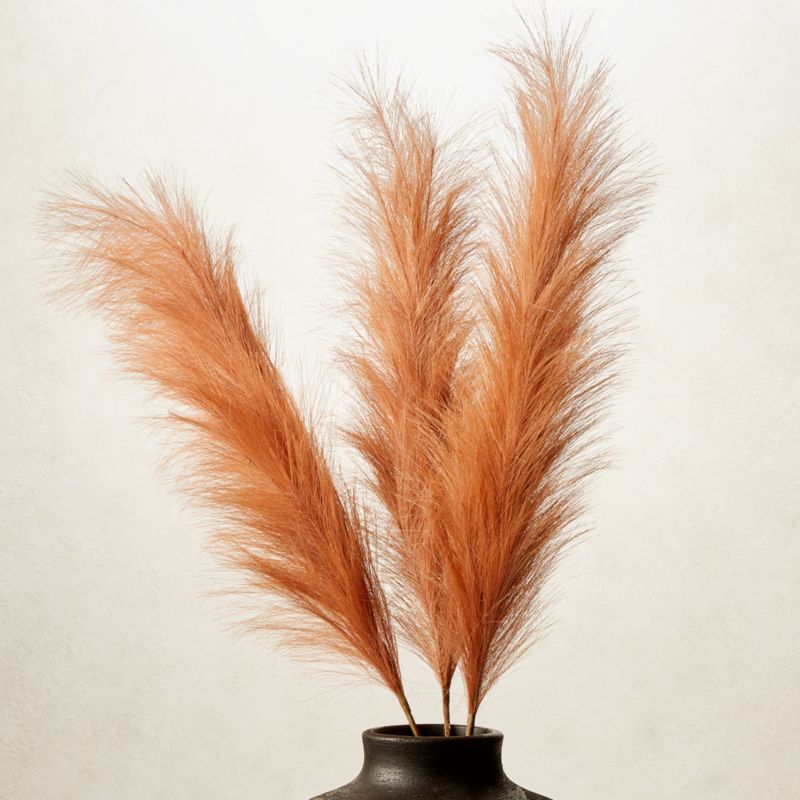 Faux Amber Pampas Grass Stem 39" Set of 3 CB2