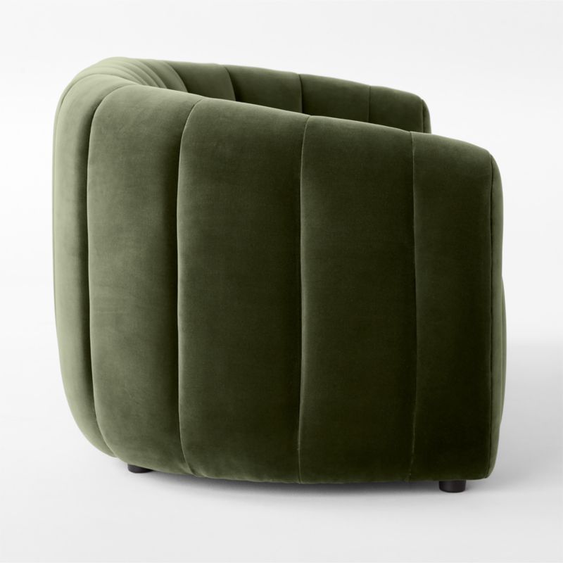 Fitz Modern Channeled Green Velvet Loveseat + Reviews CB2 Canada
