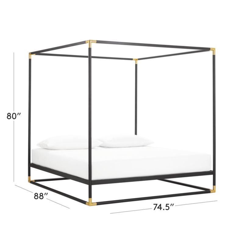 Frame Black Iron California King Canopy Bed CB2 Canada