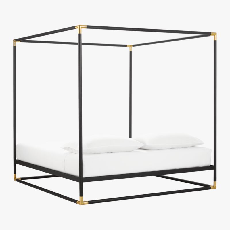 Frame Black Iron Queen Canopy Bed + Reviews CB2 Canada