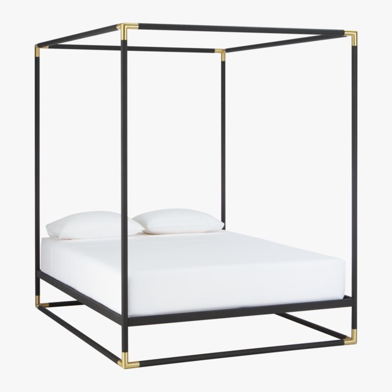 Frame Black Iron Queen Canopy Bed + Reviews CB2 Canada