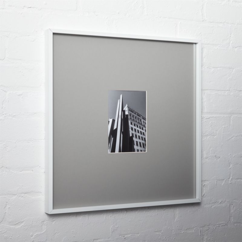 gallery white 5x7 picture frame with grey mat + Reviews CB2
