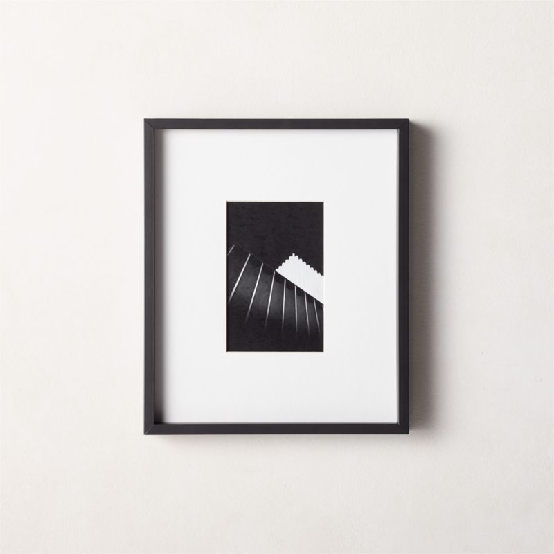 Gallery Soft Black Picture Frame with White Mat 4"x6" + Reviews CB2