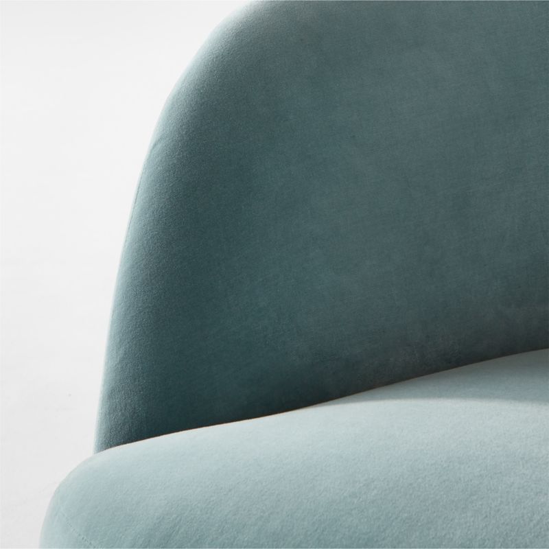 Light Blue Velvet Swivel Chairs Set of 2 + Reviews CB2