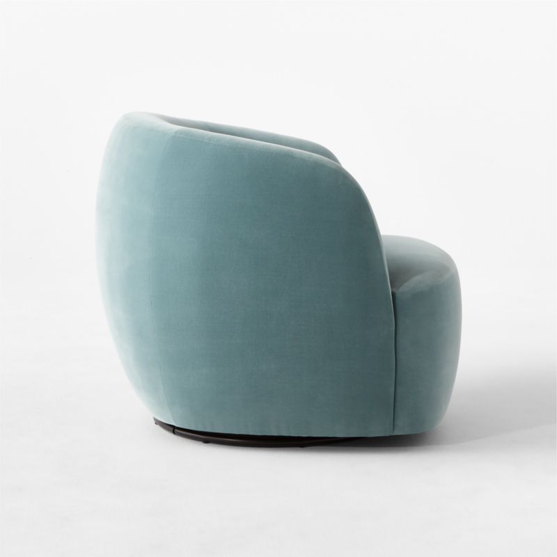Light Blue Velvet Swivel Chairs Set of 2 + Reviews CB2