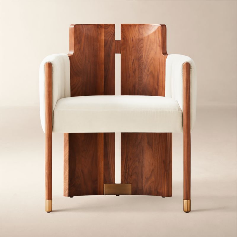 Half Moon Ivory Velvet Dining Chair by LawsonFenning + Reviews CB2