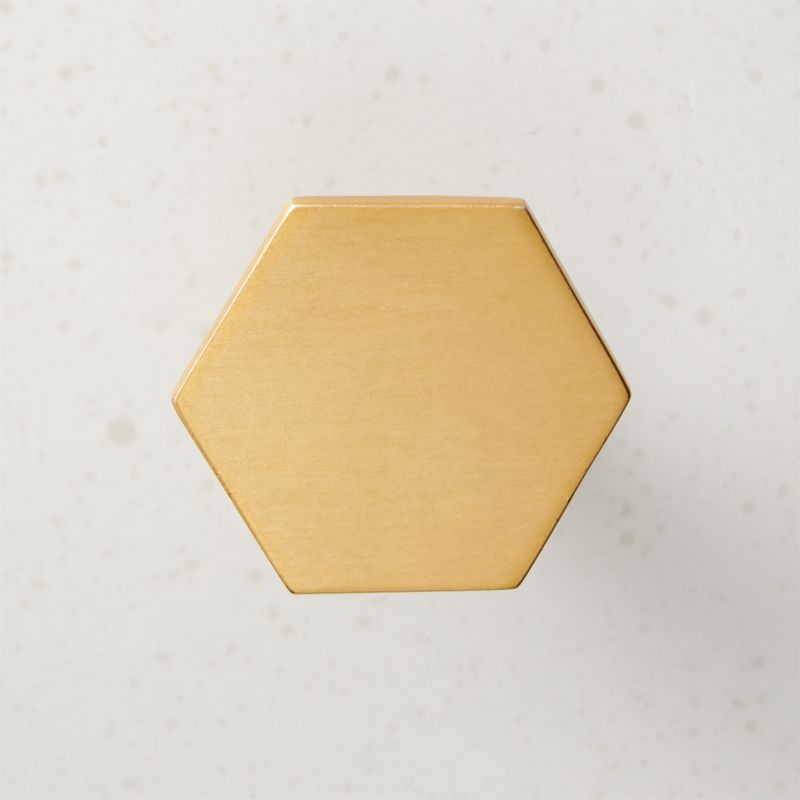 Hex Brushed Brass Knob + Reviews CB2