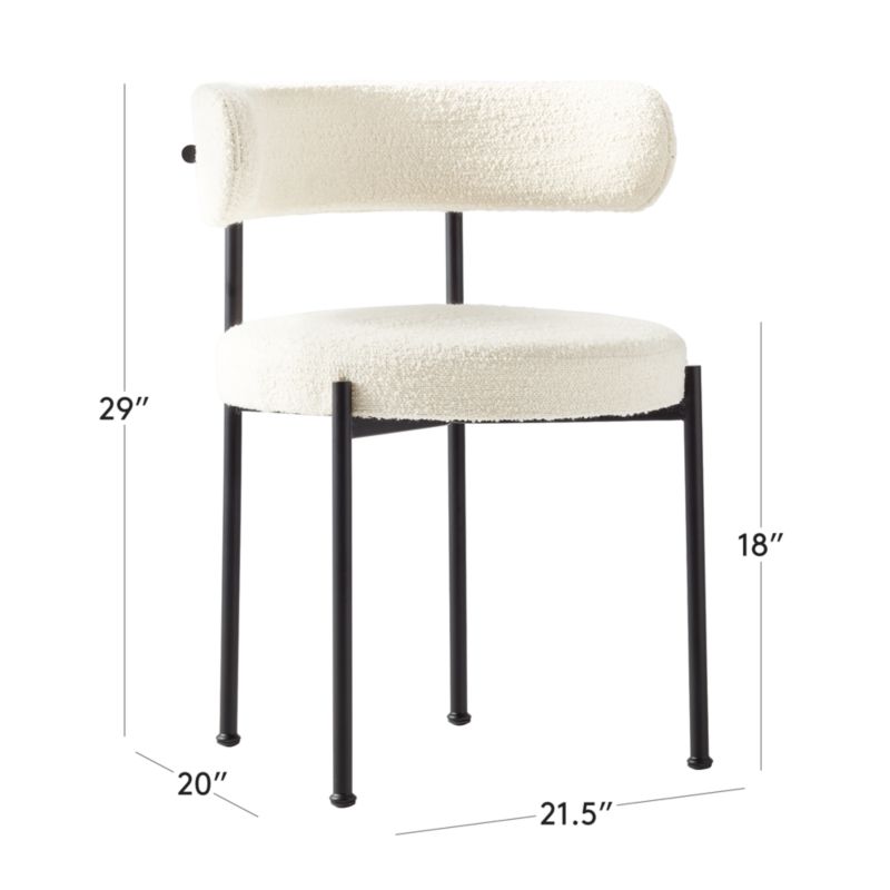 Inesse Boucle Ivory Modern Dining Chair + Reviews CB2 Canada