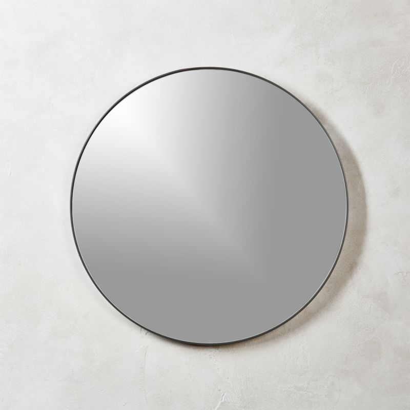Infinity Black Round Wall Mirror 24" + Reviews CB2 Canada