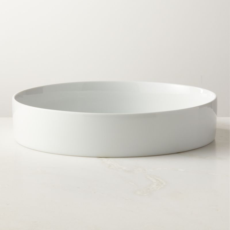 Inge Modern White Round Serving Bowl CB2