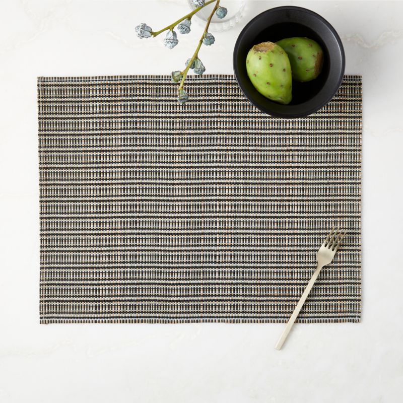 Java Modern Woven Black and White Placemat + Reviews CB2
