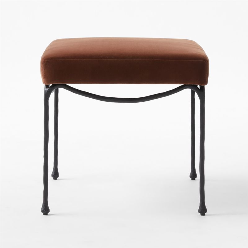 Journey Terracotta Red Velvet Stool + Reviews CB2