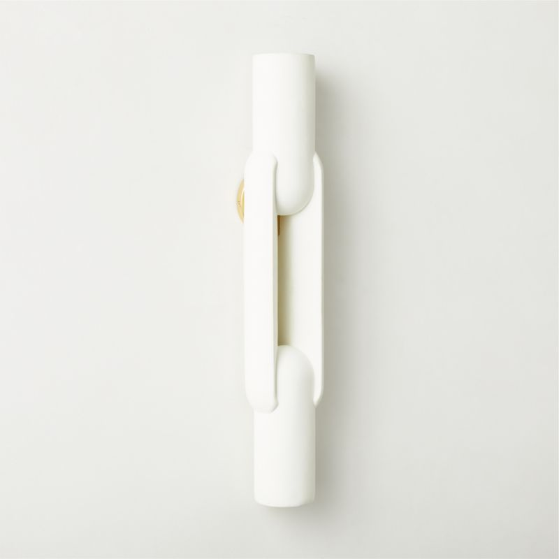 Jumeau White Concrete Wall Sconce + Reviews | CB2 Canada