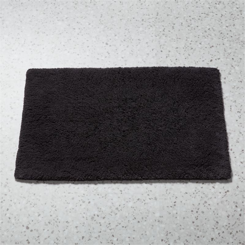 Kalani Organic Cotton Black Bath Mat 24"x36" + Reviews CB2