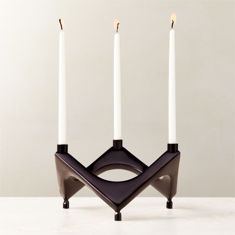Kepler Black Multi Taper Candle Holder CB2