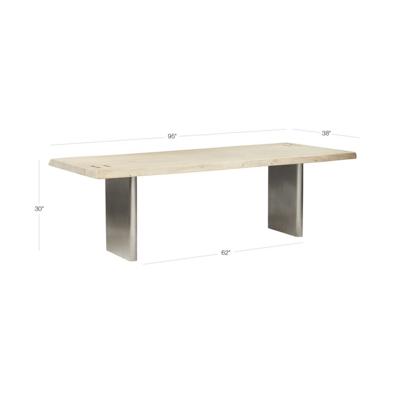 Landscape 95" Rectangular White Washed Wood Dining Table + Reviews CB2
