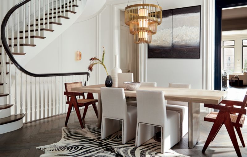 Landscape 95" Rectangular White Washed Wood Dining Table + Reviews