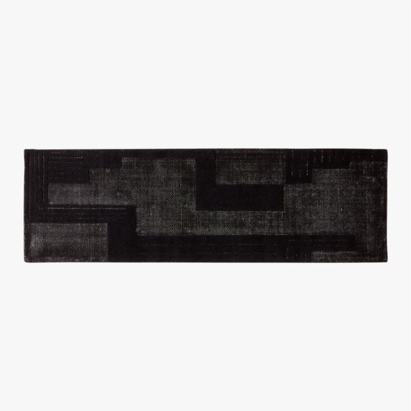 Larso Modern Black Wool Runner Rug 2.5'x8' + Reviews CB2