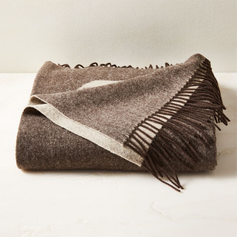 Lejon Brown Merino Wool Throw Blanket by Ackerman + Reviews CB2