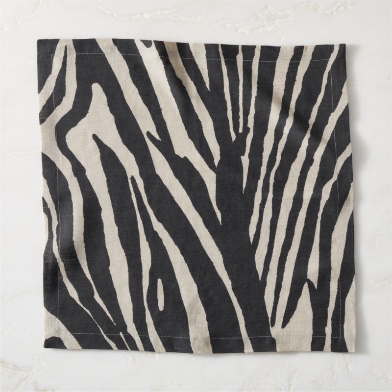 Linho Zebra Print EUROPEAN FLAXCertified Linen Napkin CB2 Canada