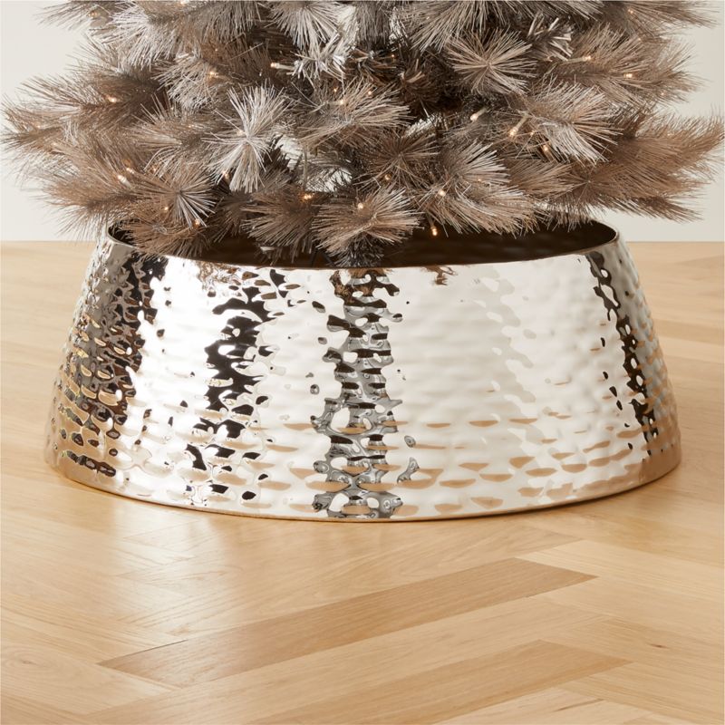Liquid Textured Stainless Steel Christmas Tree Collar + Reviews CB2
