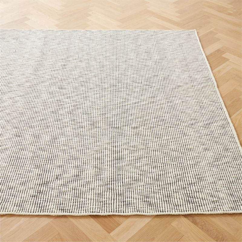 Lousa Handloomed Black and White Wool Area Rug 9'x12' CB2