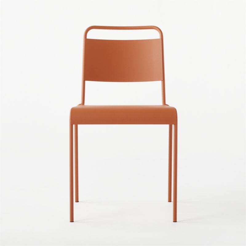 Lucinda Terracotta Modern Outdoor Stacking Chair + Reviews CB2 Canada