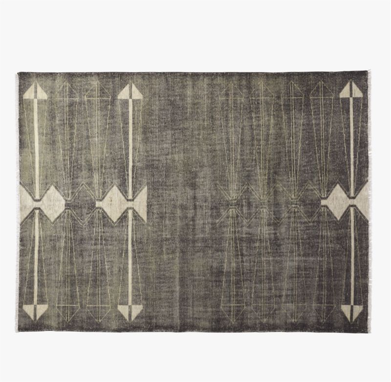Luma HandKnotted Black New Zealand Wool Area Rug 9'x12' by Ackerman