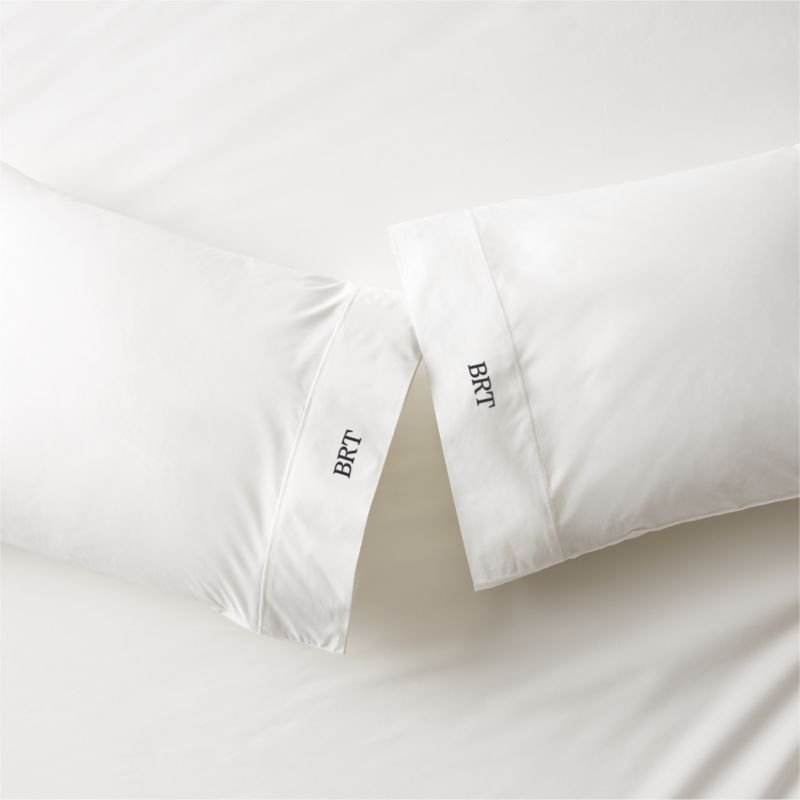 Marisal Organic Cotton 400 Thread Count Percale White King Pillowcases Set of 2 + Reviews CB2