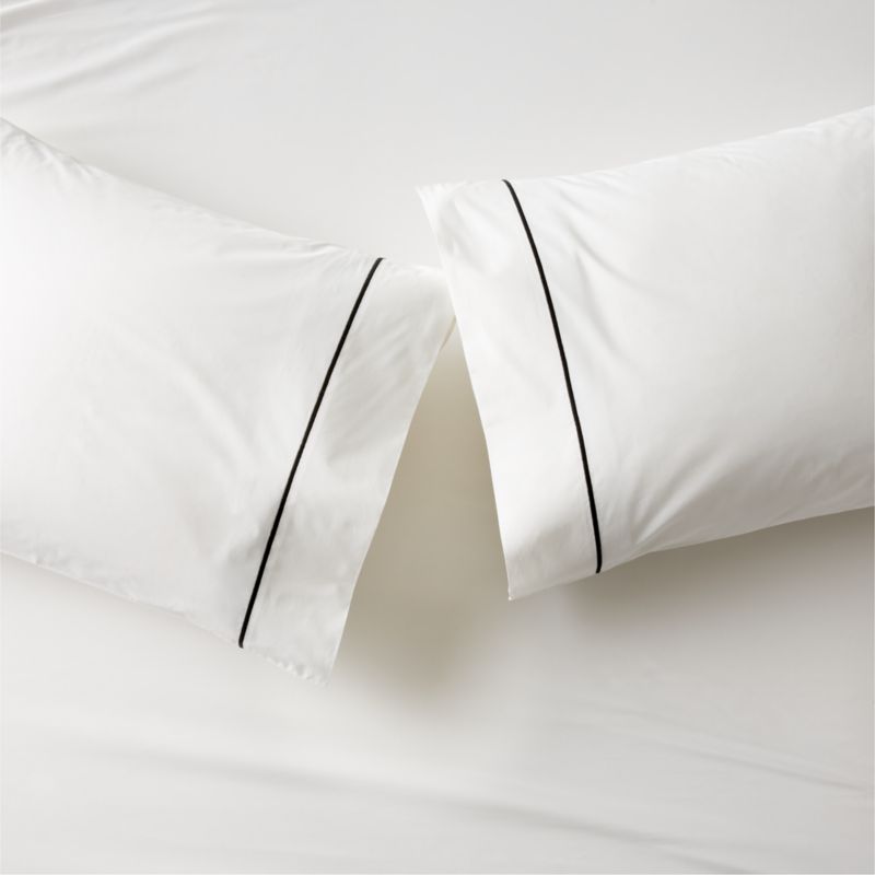 Marisal Organic Cotton 400 Thread Count Percale White and Black