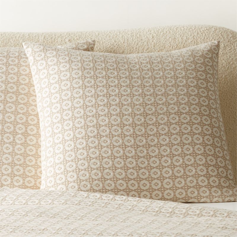 Melina Organic Cotton Natural and Warm White Euro Pillow Shams Set of 2