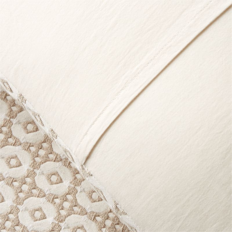 Melina Organic Cotton Natural and Warm White Euro Pillow Shams Set of 2