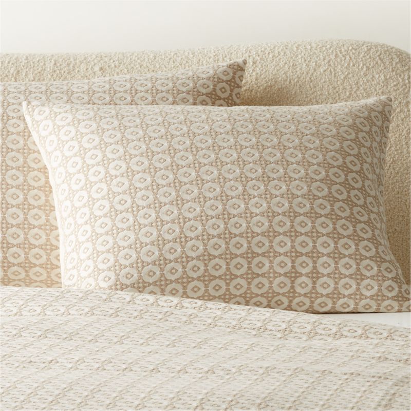 Melina Organic Cotton Natural and Warm White Euro Pillow Shams Set of 2