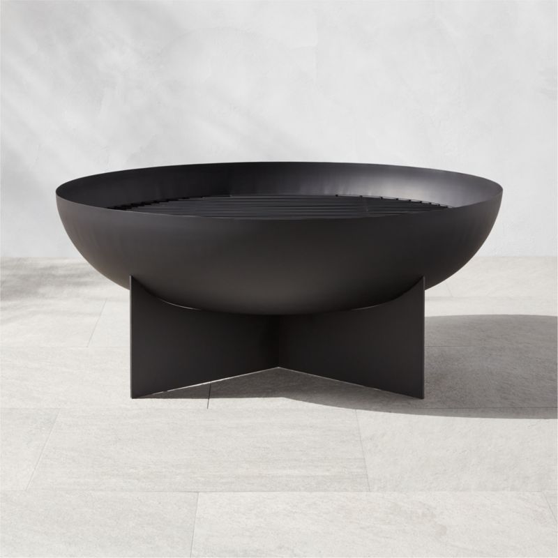 Alcante Modern Black Fire Pit CB2