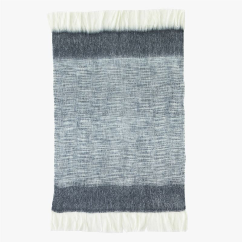 Mira Ombre Navy Blue Throw Blanket + Reviews CB2 Canada
