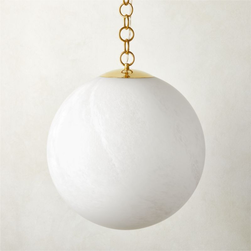 Moon Globe Modern Pendant Light with Brass Chain Large + Reviews CB2