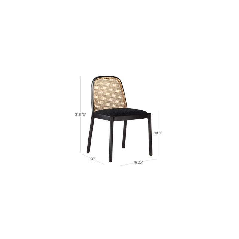 Nadia Black Cane Dining Chair + Reviews CB2 Canada