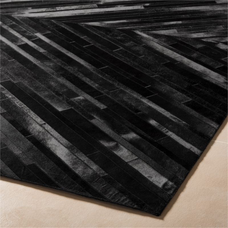 Naho Black Patchwork Hide Area Rug 8'x10' + Reviews CB2