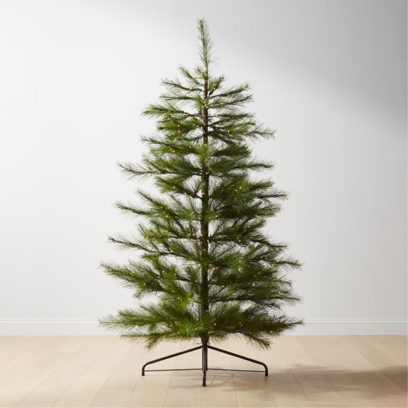 Needle Pine Artificial Christmas Tree with LED Lights 7' CB2