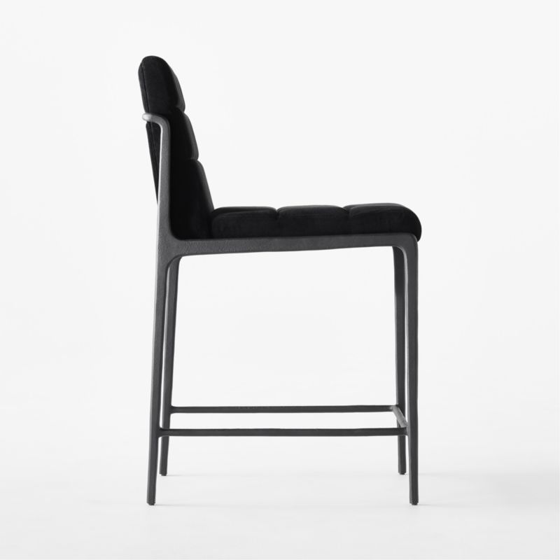 Nephi Cast Metal and Black Velvet Counter Stool + Reviews CB2 Canada