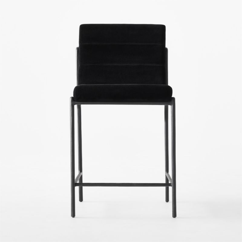 Nephi Cast Metal and Black Velvet Counter Stool + Reviews CB2